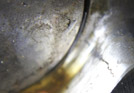 Crack in the new stage three head after less than a minutes running