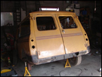 Rear valance welded in place with bumper mount removed