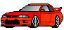 red Skyline R33 GTR