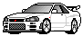 White Nissan Skyline R34 GTR