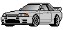 grey Nissan Skyline R32 GTR